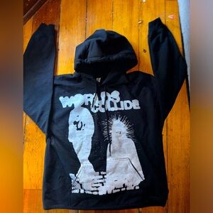 Worlds Collide Usailles Black Hoodie W/ Drawstrings